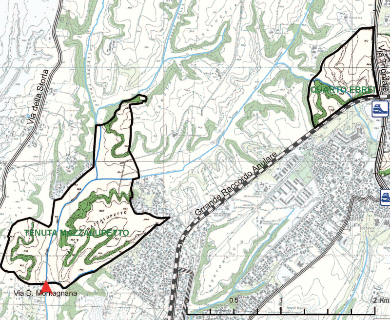 Monumento Naturale Tenuta di Mazzalupetto-Quarto degli Ebrei-map