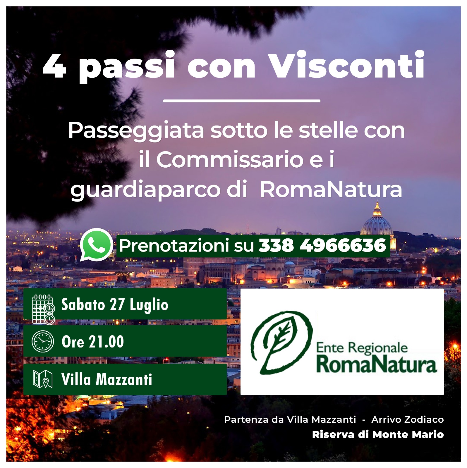 4 Passi con Visconti - 27 luglio Monte Mario