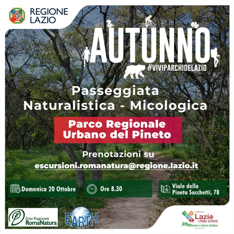 Passeggiata Naturalistica - Micologica nel Parco Regionale Urbano del Pineto del 20 ottobre 2024