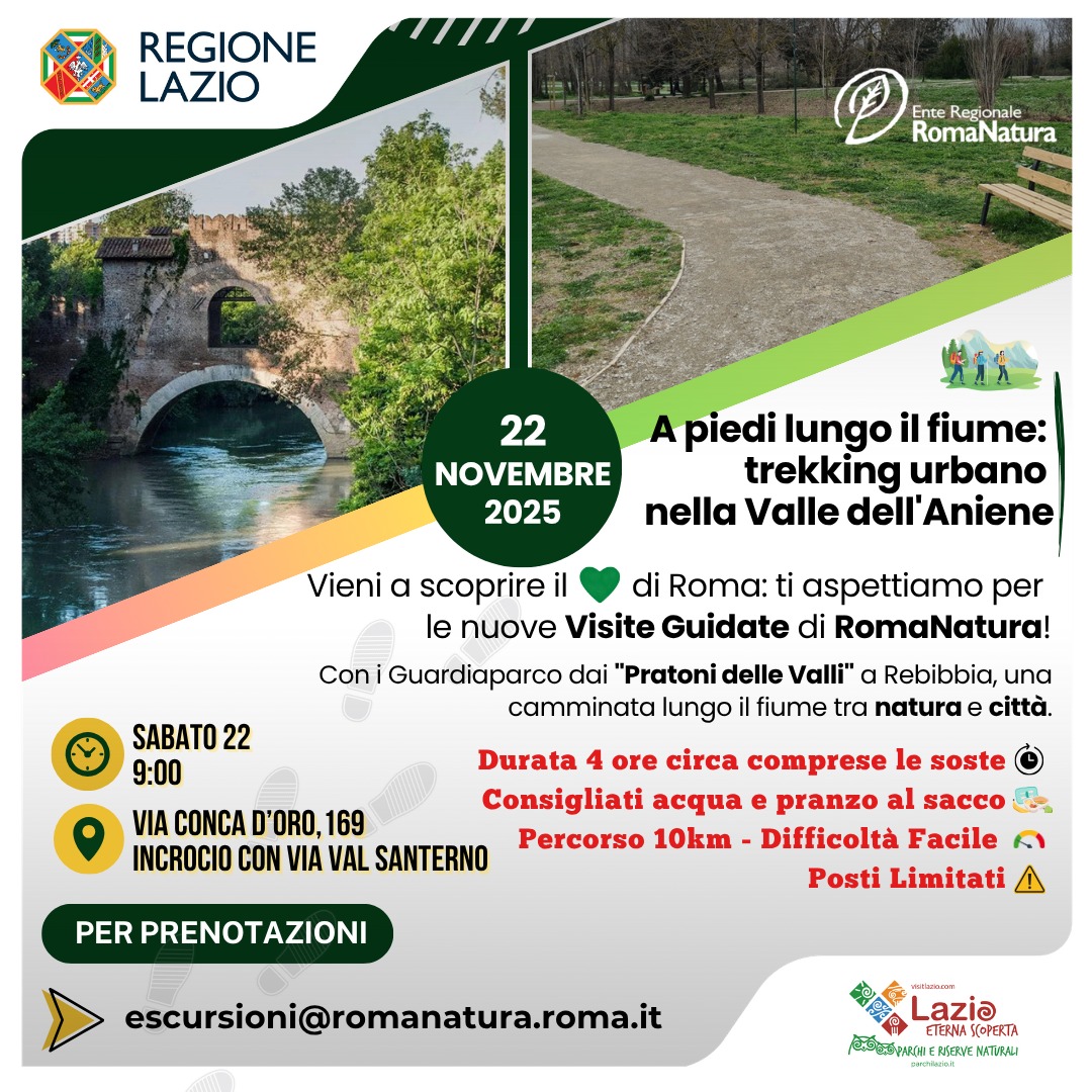 A piedi lungo il fiume - Trekking urbano nella Valle dell’Aniene 22 Novembre
